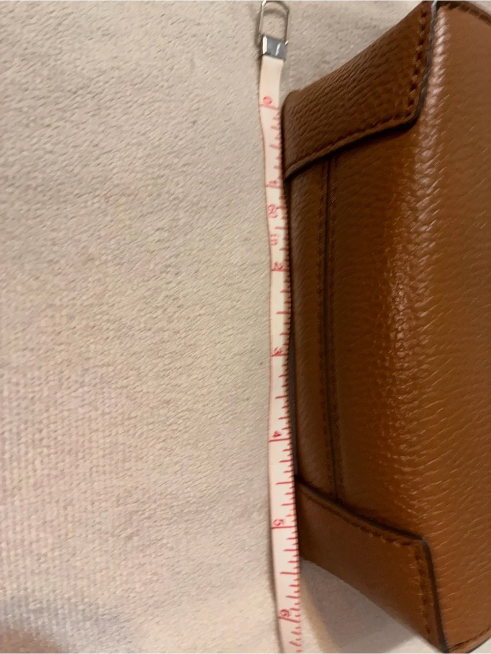 Michael Kors Brown Leather Mini Tote Crossbody with Gold MK Charm